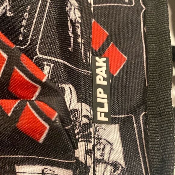 Harley Quinn Joker Flip Pak Reversible Backpack Black Red White Spencer Gifts - Picture 8 of 16